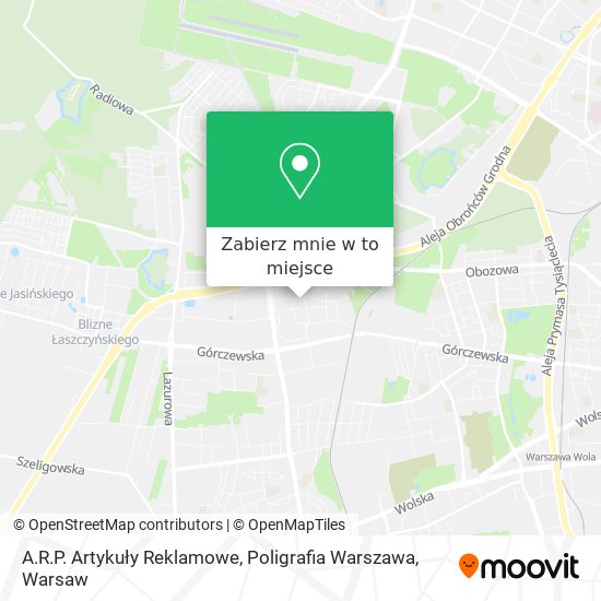 Mapa A.R.P. Artykuły Reklamowe, Poligrafia Warszawa