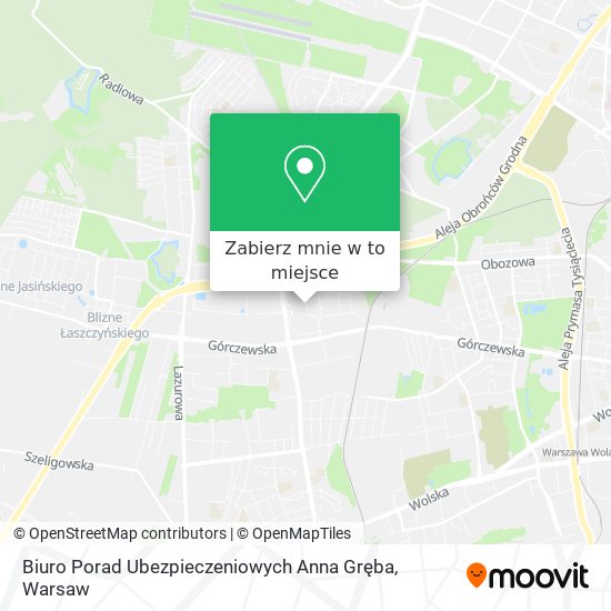 Mapa Biuro Porad Ubezpieczeniowych Anna Gręba