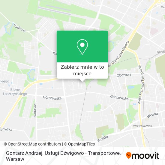 Mapa Gontarz Andrzej. Usługi Dźwigowo - Transportowe