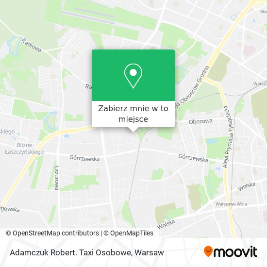 Mapa Adamczuk Robert. Taxi Osobowe