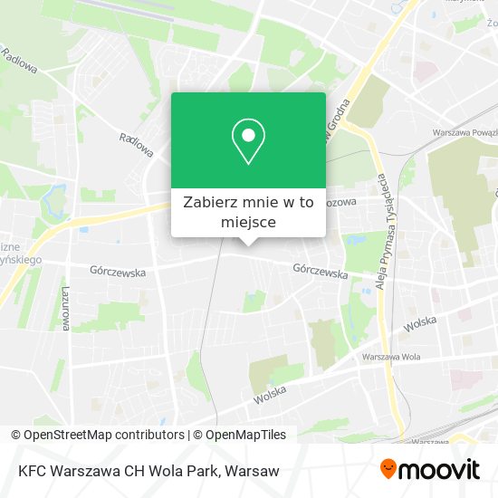 Mapa KFC Warszawa CH Wola Park