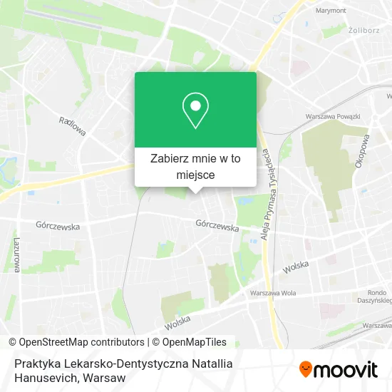 Mapa Praktyka Lekarsko-Dentystyczna Natallia Hanusevich
