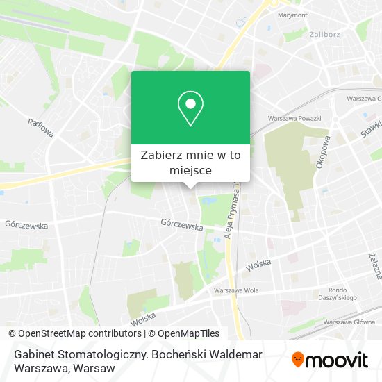 Mapa Gabinet Stomatologiczny. Bocheński Waldemar Warszawa