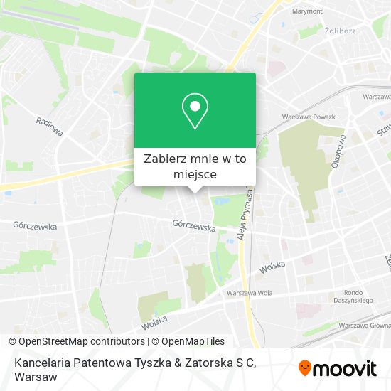 Mapa Kancelaria Patentowa Tyszka & Zatorska S C