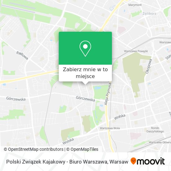 Mapa Polski Związek Kajakowy - Biuro Warszawa