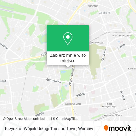 Mapa Krzysztof Wójcik Usługi Transportowe