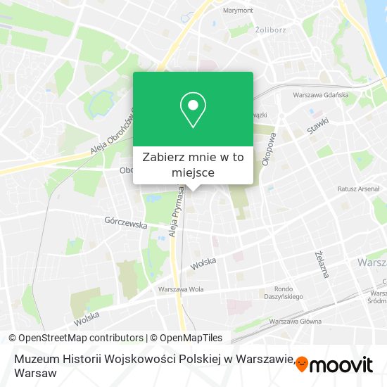 Mapa Muzeum Historii Wojskowości Polskiej w Warszawie