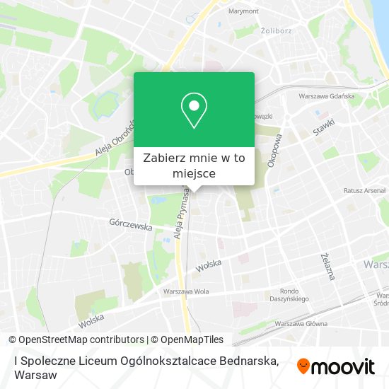 Mapa I Spoleczne Liceum Ogólnoksztalcace Bednarska