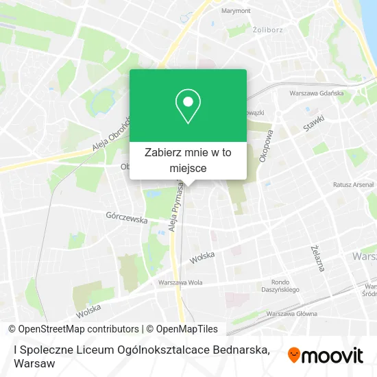 Mapa I Spoleczne Liceum Ogólnoksztalcace Bednarska