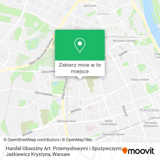 Mapa Handel Obwoźny Art. Przemysłowymi i Spożywczymi Jaśkiewicz Krystyna