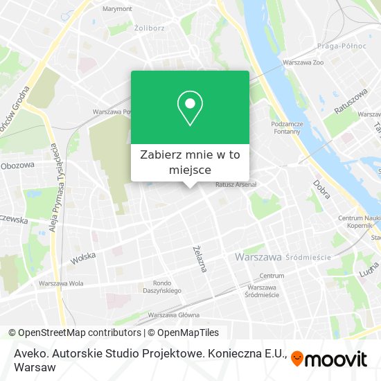 Mapa Aveko. Autorskie Studio Projektowe. Konieczna E.U.