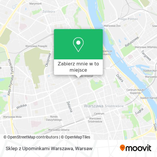 Mapa Sklep z Upominkami Warszawa