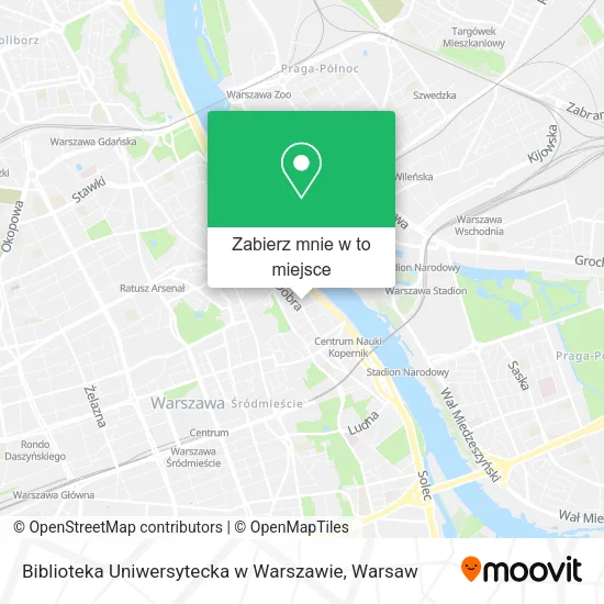 Mapa Biblioteka Uniwersytecka w Warszawie