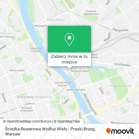 Mapa Ścieżka Rowerowa Wzdłuż Wisły - Praski Brzeg