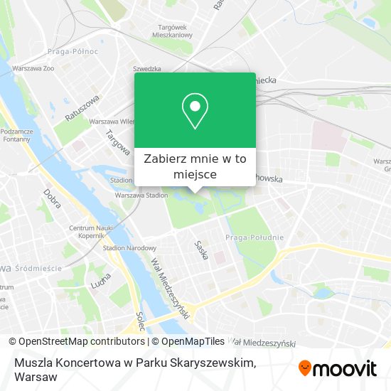 Mapa Muszla Koncertowa w Parku Skaryszewskim