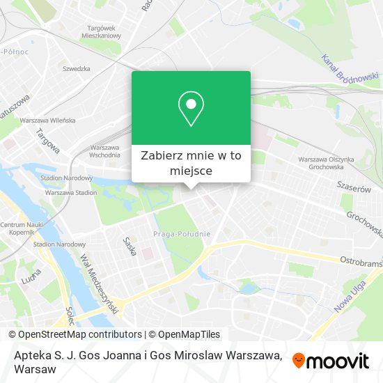 Mapa Apteka S. J. Gos Joanna i Gos Miroslaw Warszawa