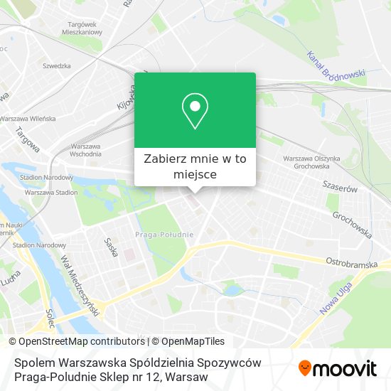 Mapa Spolem Warszawska Spóldzielnia Spozywców Praga-Poludnie Sklep nr 12