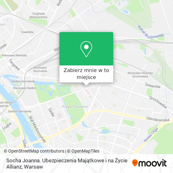 Mapa Socha Joanna. Ubezpieczenia Majątkowe i na Życie Allianz