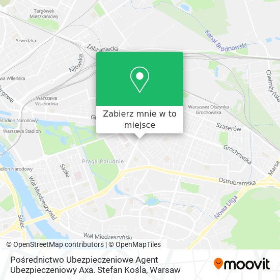 Mapa Pośrednictwo Ubezpieczeniowe Agent Ubezpieczeniowy Axa. Stefan Kośla