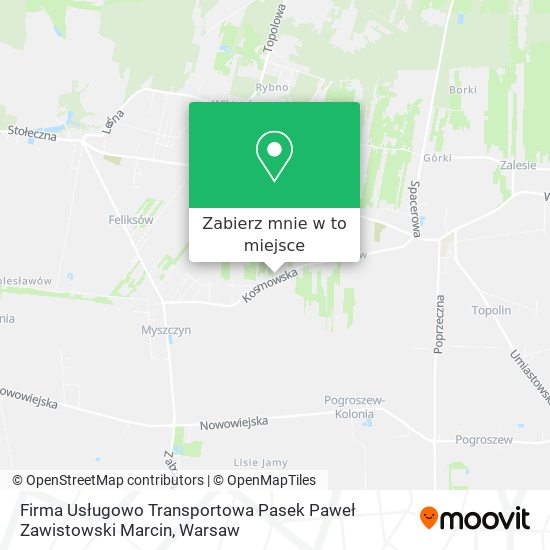 Mapa Firma Usługowo Transportowa Pasek Paweł Zawistowski Marcin