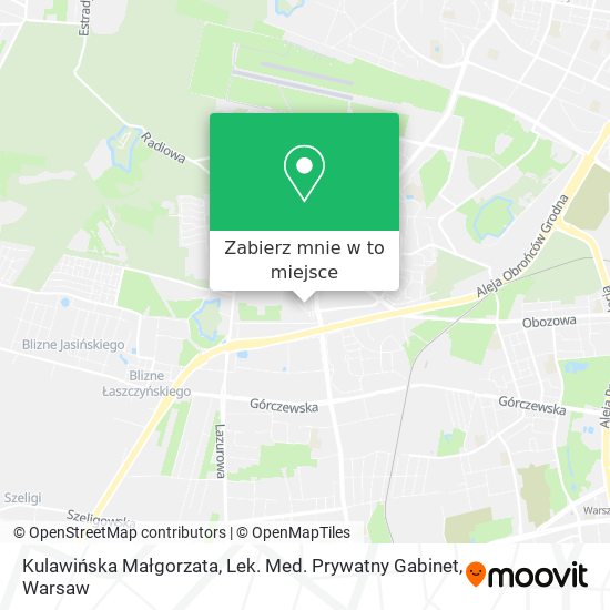 Mapa Kulawińska Małgorzata, Lek. Med. Prywatny Gabinet