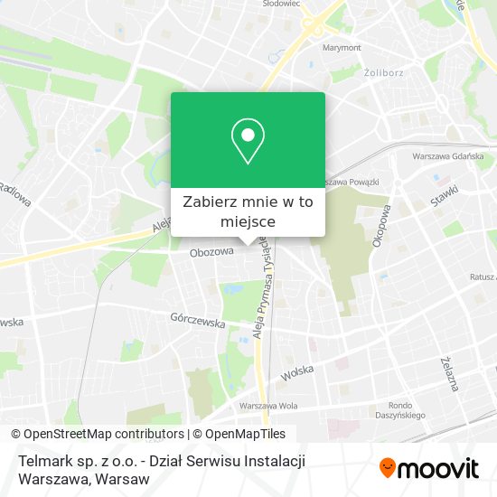 Mapa Telmark sp. z o.o. - Dział Serwisu Instalacji Warszawa