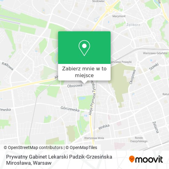 Mapa Prywatny Gabinet Lekarski Padzik-Grzesińska Mirosława