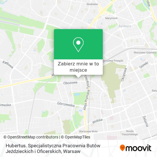 Mapa Hubertus. Specjalistyczna Pracownia Butów Jeździeckich i Oficerskich