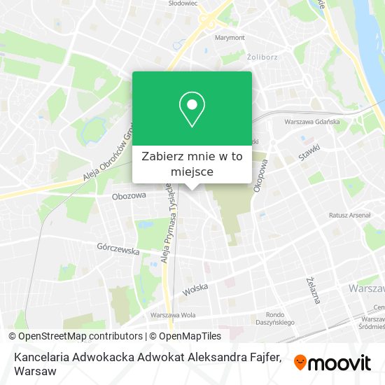 Mapa Kancelaria Adwokacka Adwokat Aleksandra Fajfer