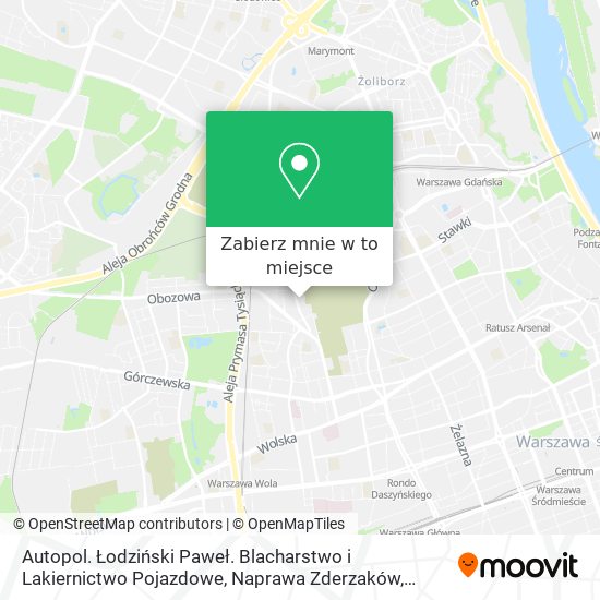 Mapa Autopol. Łodziński Paweł. Blacharstwo i Lakiernictwo Pojazdowe, Naprawa Zderzaków