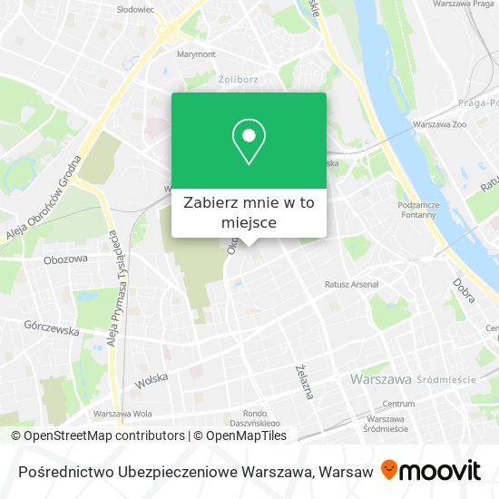 Mapa Pośrednictwo Ubezpieczeniowe Warszawa