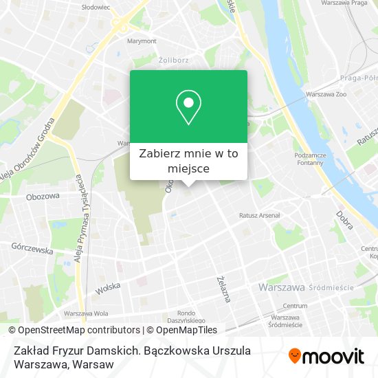 Mapa Zakład Fryzur Damskich. Bączkowska Urszula Warszawa