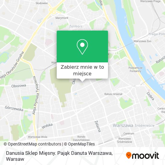 Mapa Danusia Sklep Mięsny. Pająk Danuta Warszawa