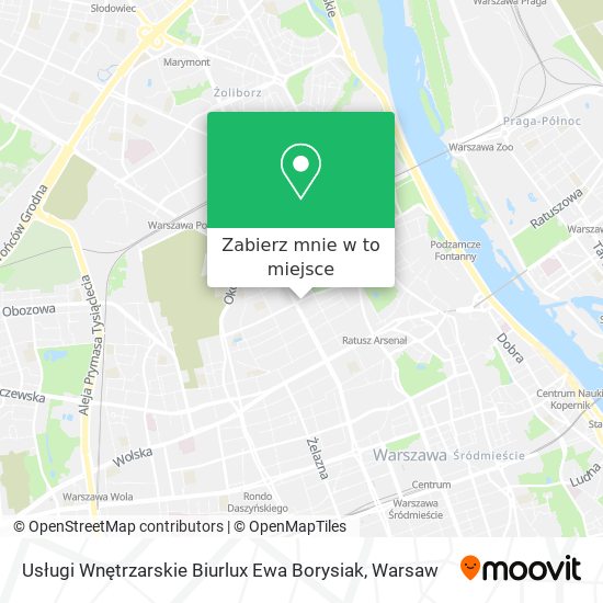 Mapa Usługi Wnętrzarskie Biurlux Ewa Borysiak