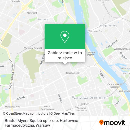 Mapa Bristol Myers Squibb sp. z o.o. Hurtownia Farmaceutyczna