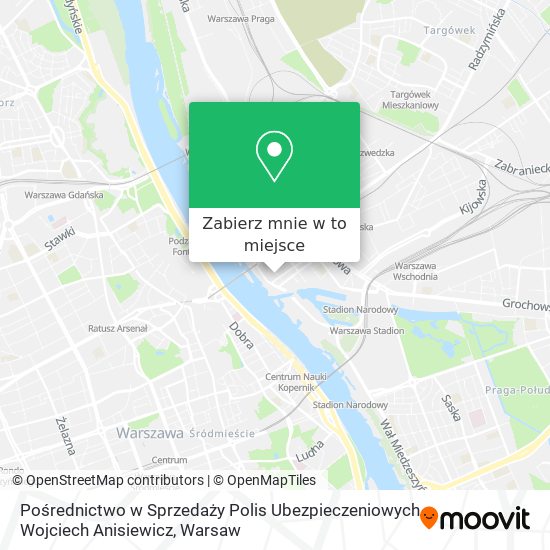 Mapa Pośrednictwo w Sprzedaży Polis Ubezpieczeniowych Wojciech Anisiewicz