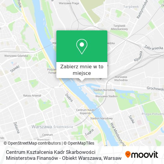 Mapa Centrum Kształcenia Kadr Skarbowości Ministerstwa Finansów - Obiekt Warszawa