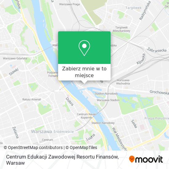 Mapa Centrum Edukacji Zawodowej Resortu Finansów