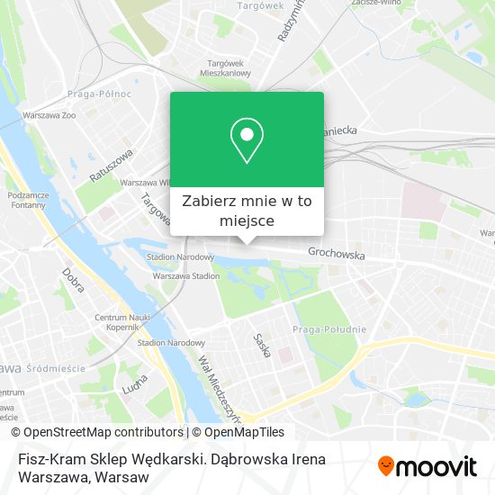 Mapa Fisz-Kram Sklep Wędkarski. Dąbrowska Irena Warszawa