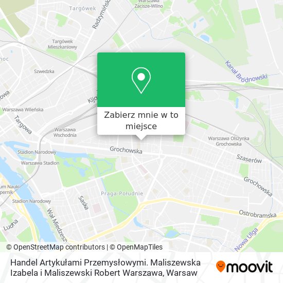 Mapa Handel Artykułami Przemysłowymi. Maliszewska Izabela i Maliszewski Robert Warszawa