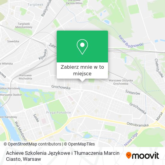 Mapa Achieve Szkolenia Językowe i Tłumaczenia Marcin Ciasto