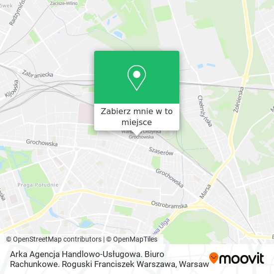 Mapa Arka Agencja Handlowo-Usługowa. Biuro Rachunkowe. Roguski Franciszek Warszawa