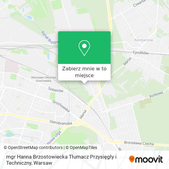 Mapa mgr Hanna Brzostowiecka Tłumacz Przysięgły i Techniczny