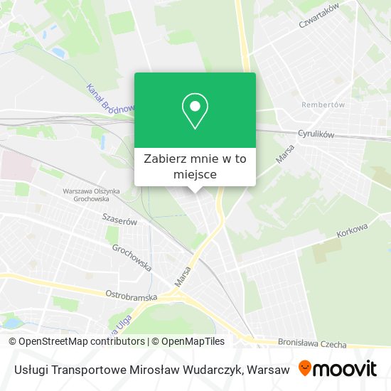 Mapa Usługi Transportowe Mirosław Wudarczyk