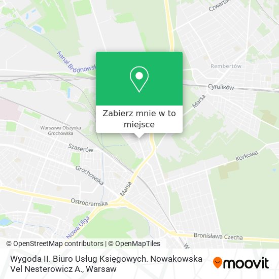 Mapa Wygoda II. Biuro Usług Księgowych. Nowakowska Vel Nesterowicz A.