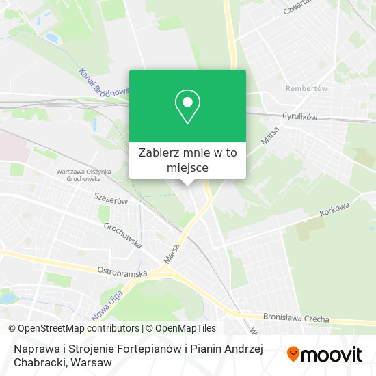 Mapa Naprawa i Strojenie Fortepianów i Pianin Andrzej Chabracki