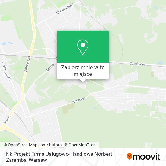 Mapa Nk Projekt Firma Usługowo-Handlowa Norbert Zaremba