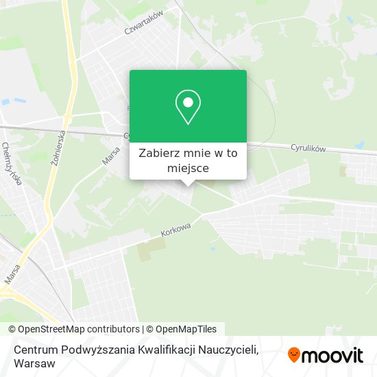 Mapa Centrum Podwyższania Kwalifikacji Nauczycieli