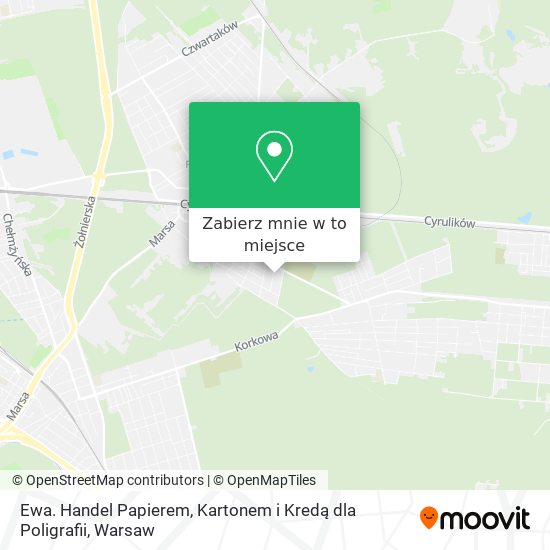 Mapa Ewa. Handel Papierem, Kartonem i Kredą dla Poligrafii