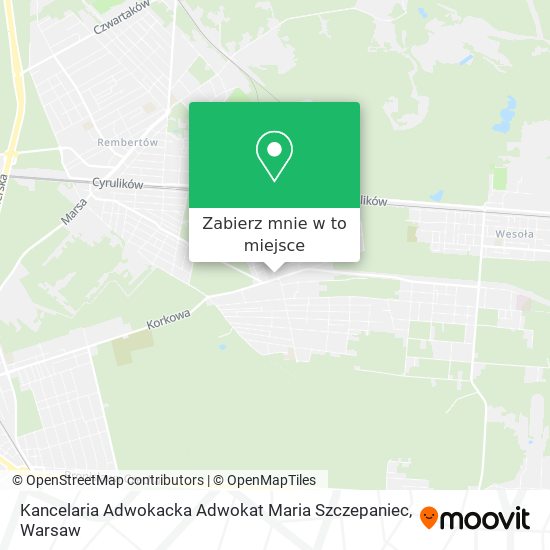 Mapa Kancelaria Adwokacka Adwokat Maria Szczepaniec